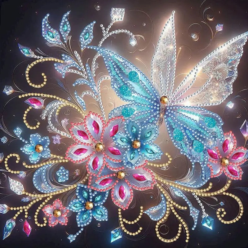 Butterfly Diamond Painting Kit – Special Shape 5D Diamond Art for Adults & Beginners | 30x30cm