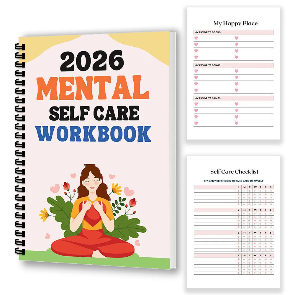 Mental Health Self-Care Workbook | Daily Wellness Planner with Mood Tracker & ADHD Support