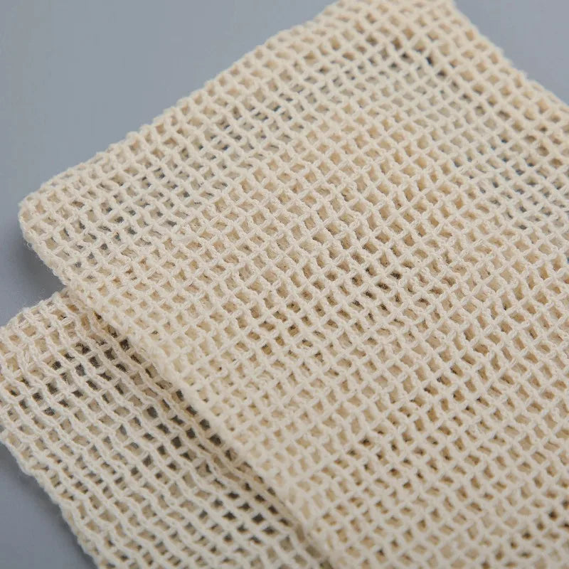 Eco-Friendly Handmade Natural Cotton Mesh Soap Pouch