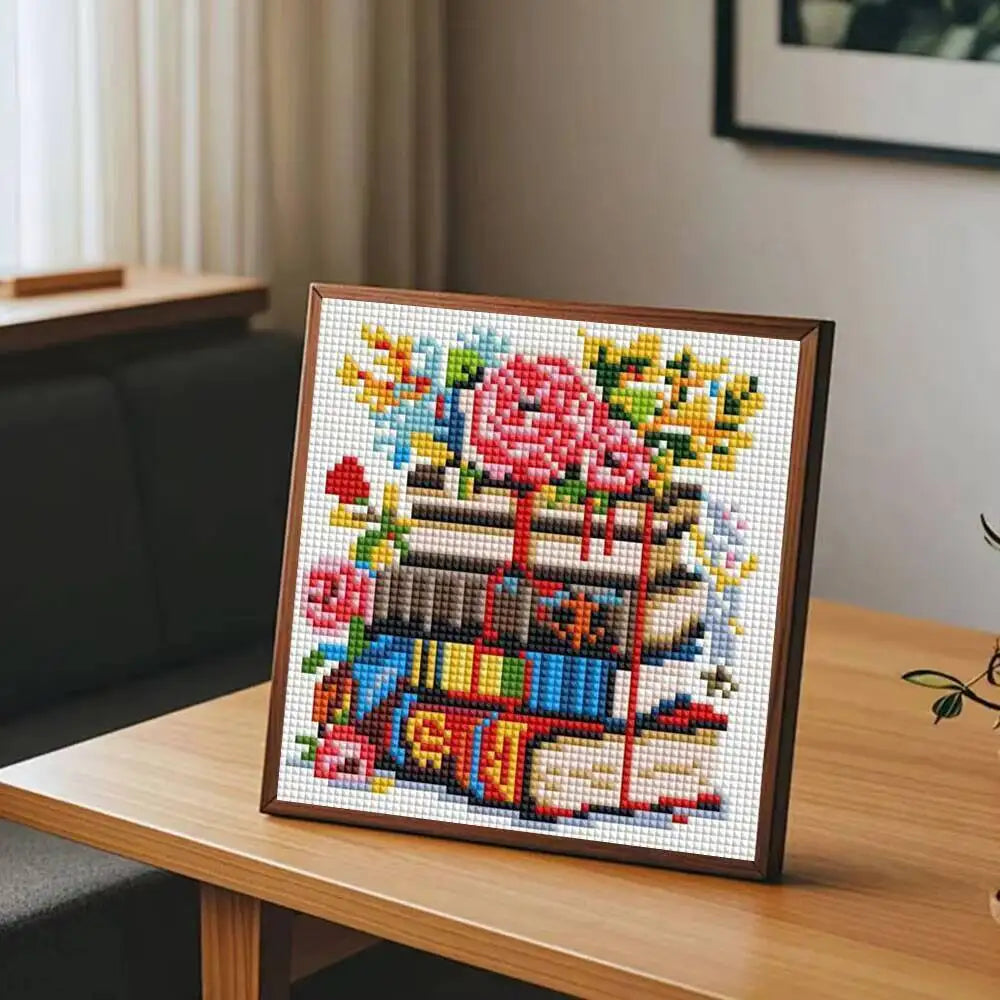 12-Piece Mini Diamond Painting Kit | Bookish Floral Set