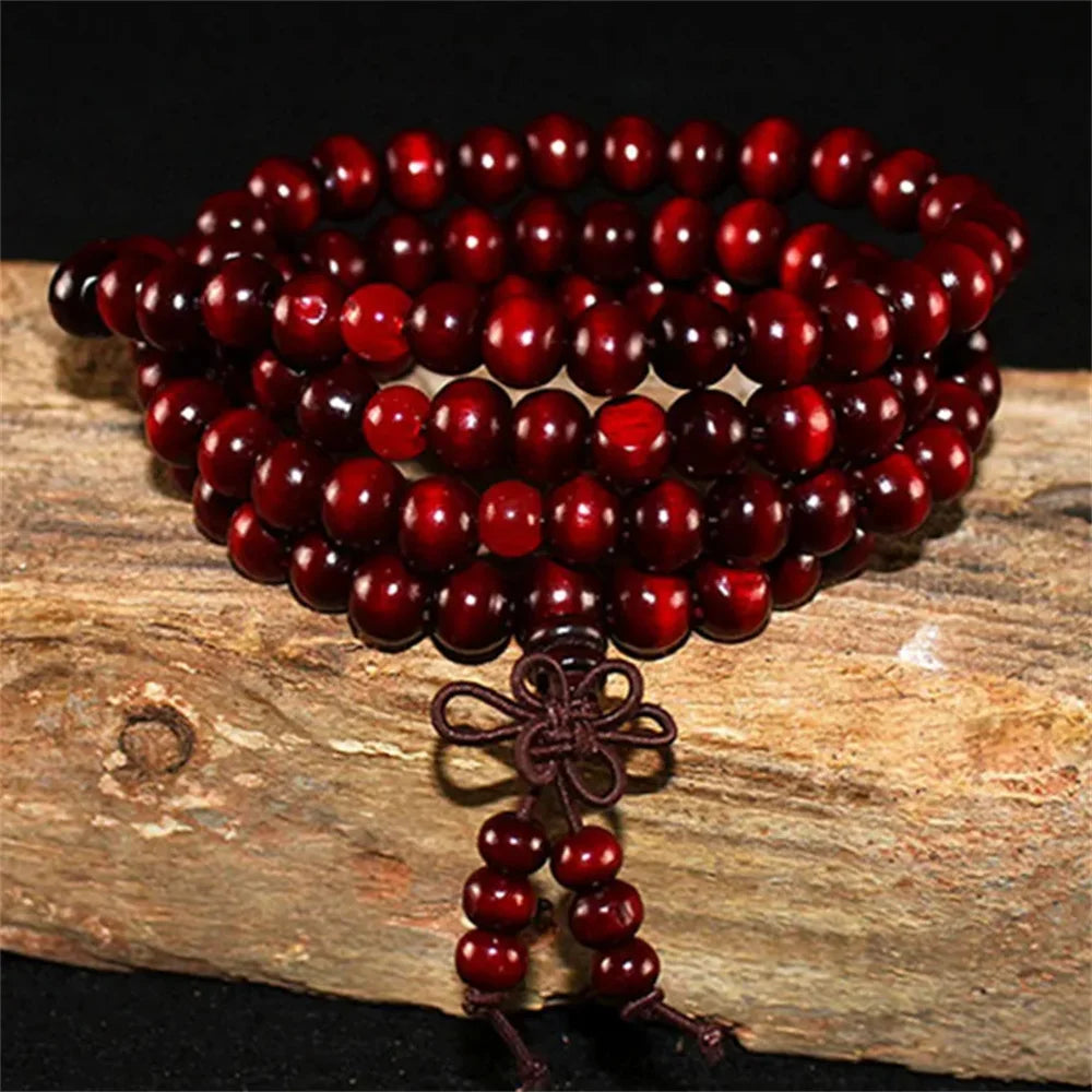 Natural Sandalwood 108 Bead Mala Bracelet
