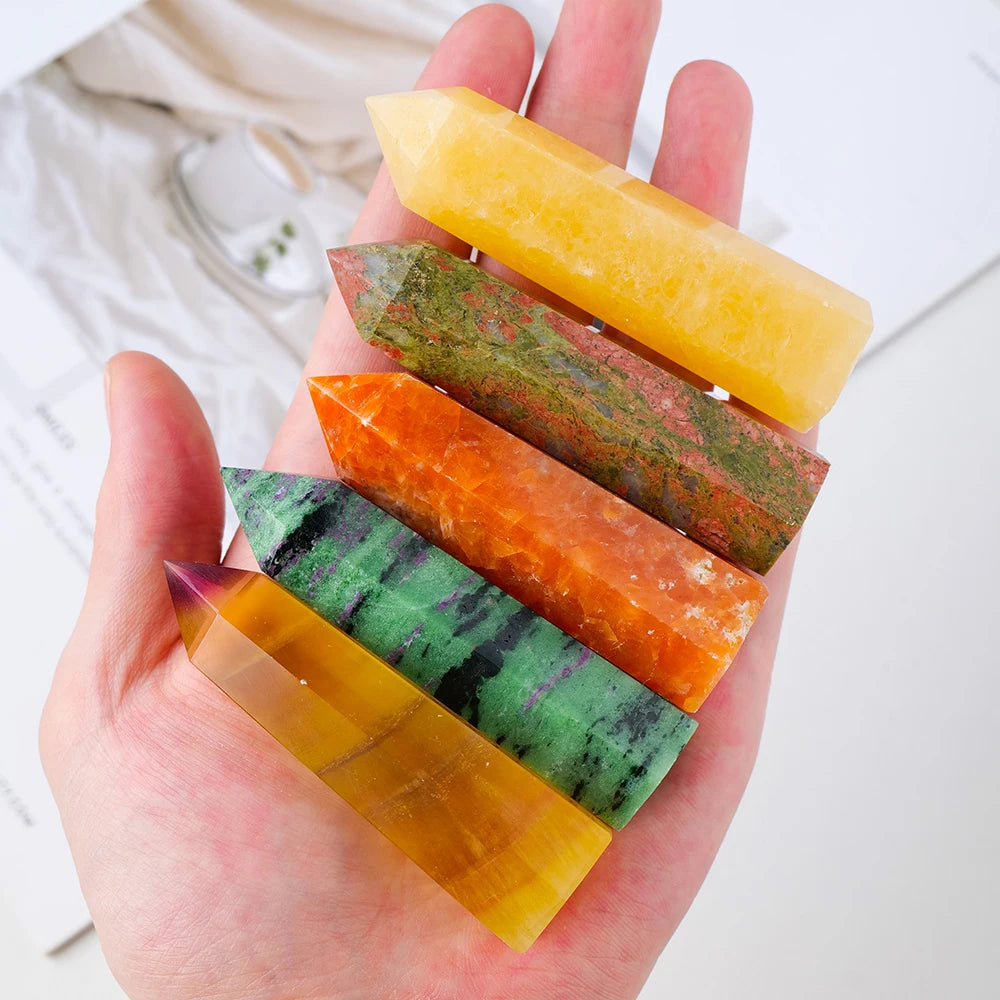 Natural Crystal Tower Wand — Choose Your Stone | Reiki Healing Point for Home Decor & Meditation