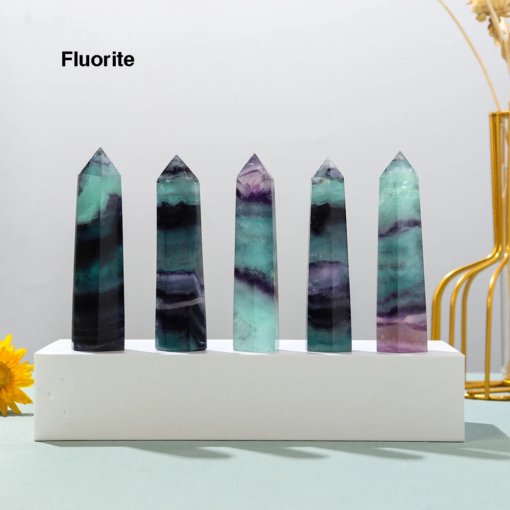 Natural Crystal Tower Wand — Choose Your Stone | Reiki Healing Point for Home Decor & Meditation