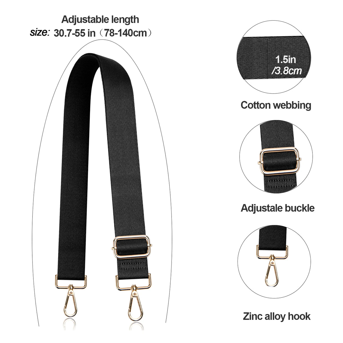 Boho Guitar-Style Bag Strap | Adjustable 80–140 cm