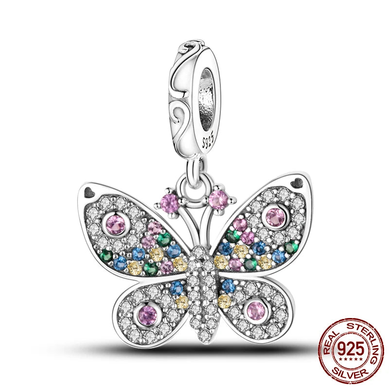 925 Sterling Silver Charm Holder Set – Bag Charm & Key Ring for DIY Jewelry
