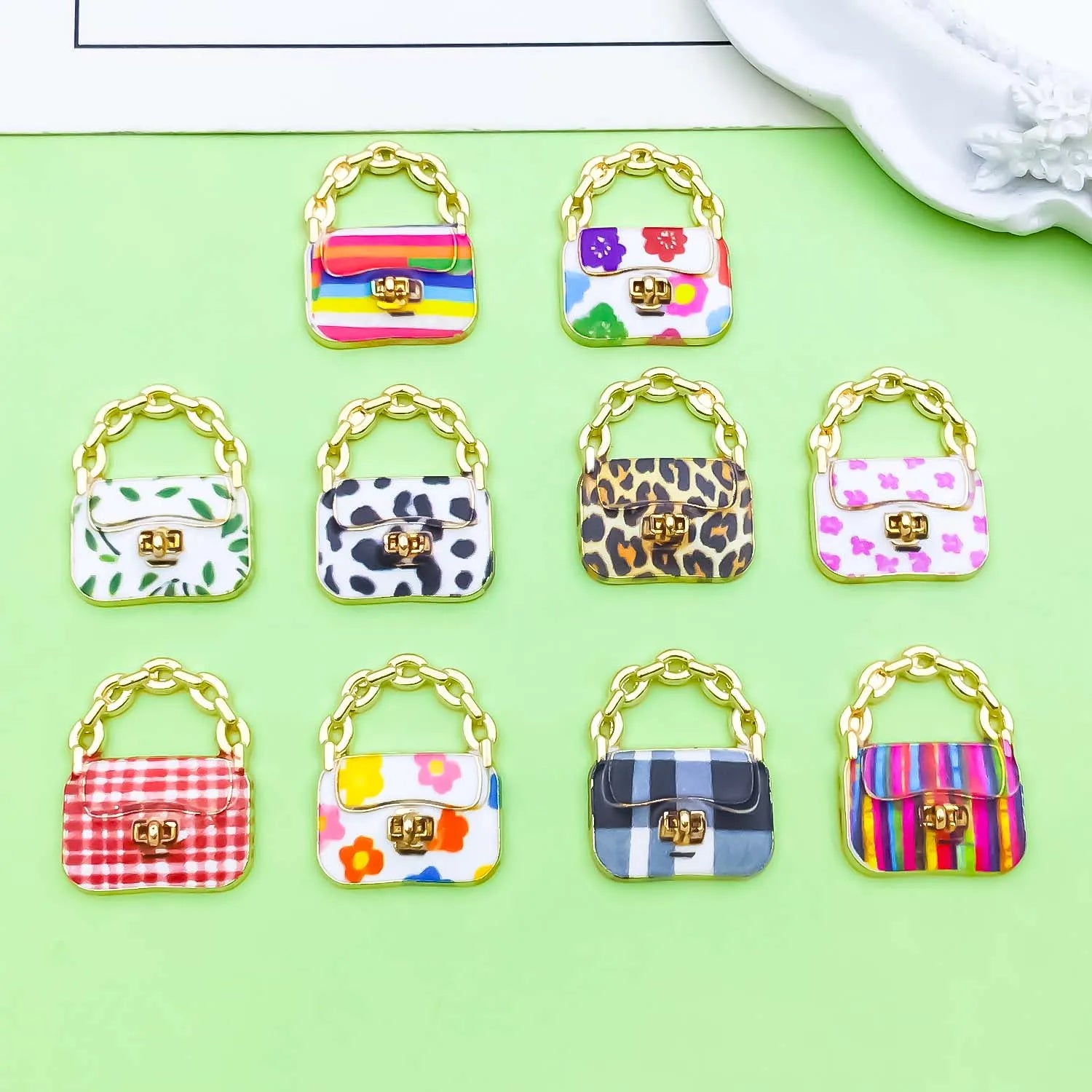 Colorful Alloy Handbag Charms for DIY Jewelry Making – Bracelet, Necklace & Earring Pendants