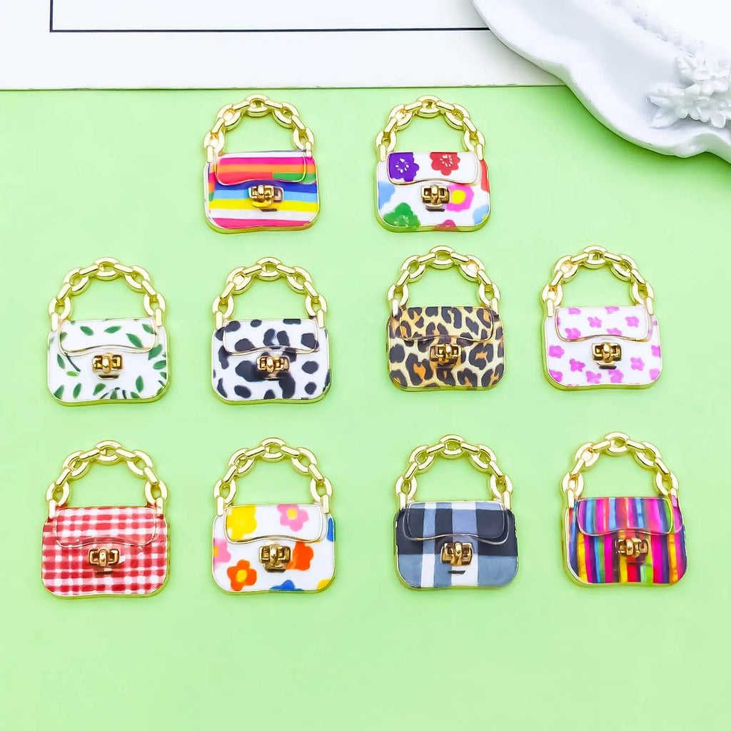 Colorful Alloy Handbag Charms for DIY Jewelry Making – Bracelet, Necklace & Earring Pendants