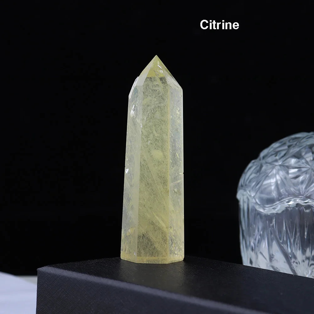 Natural Crystal Tower Wand — Choose Your Stone | Reiki Healing Point for Home Decor & Meditation