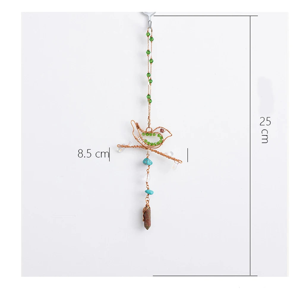 Handcrafted Crystal Wire Suncatcher — Celestial & Nature Prism Pendant