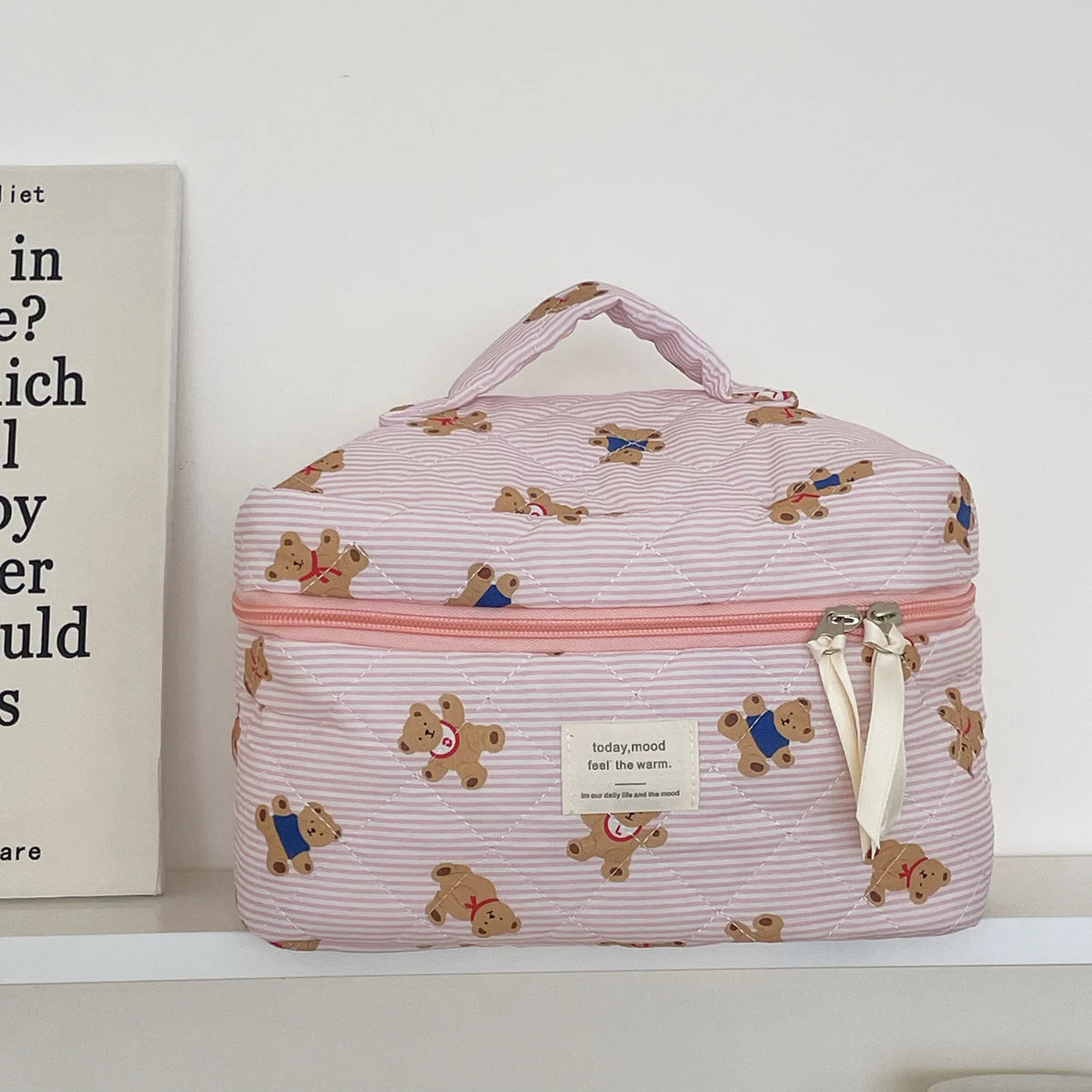Cozy Bear Quilted Makeup Bag | Three Sizes