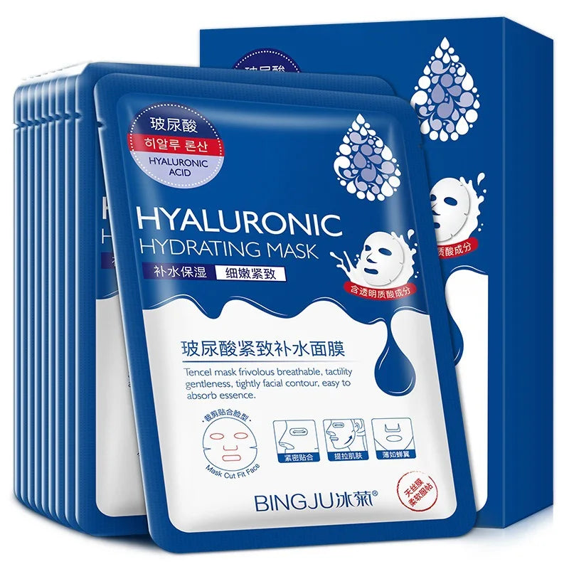 Snail & Hyaluronic Acid Face Sheet Mask – 10pcs | Korean Skincare