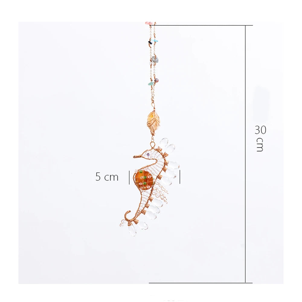 Handcrafted Crystal Wire Suncatcher — Celestial & Nature Prism Pendant