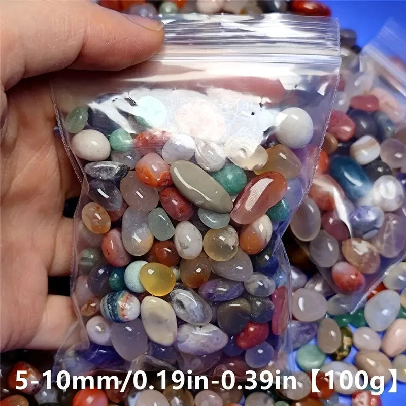 Natural Agate Crystal Pebbles | 100g Decorative Stones for Aquariums & Home Décor