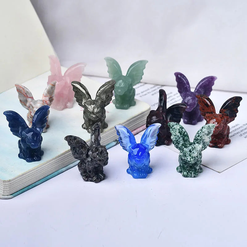 Natural Stone Crystal Gargoyle Figurine