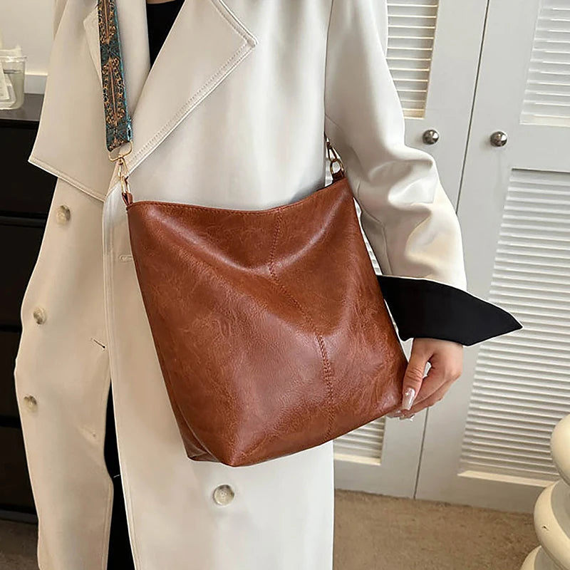 Wander Muse Faux Leather Bag | Wide Geometric Strap