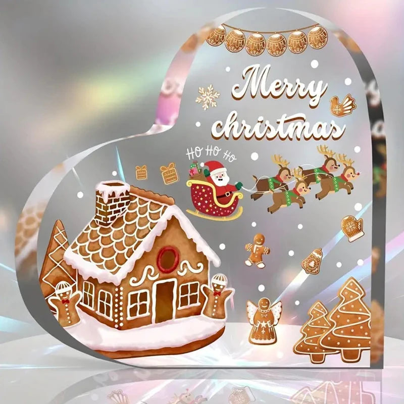 Christmas Heart Desktop Ornament with Stand