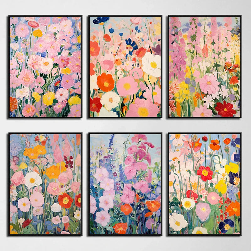 Wildflower Canvas Wall Art — Cottagecore Floral Print for Bedroom & Living Room