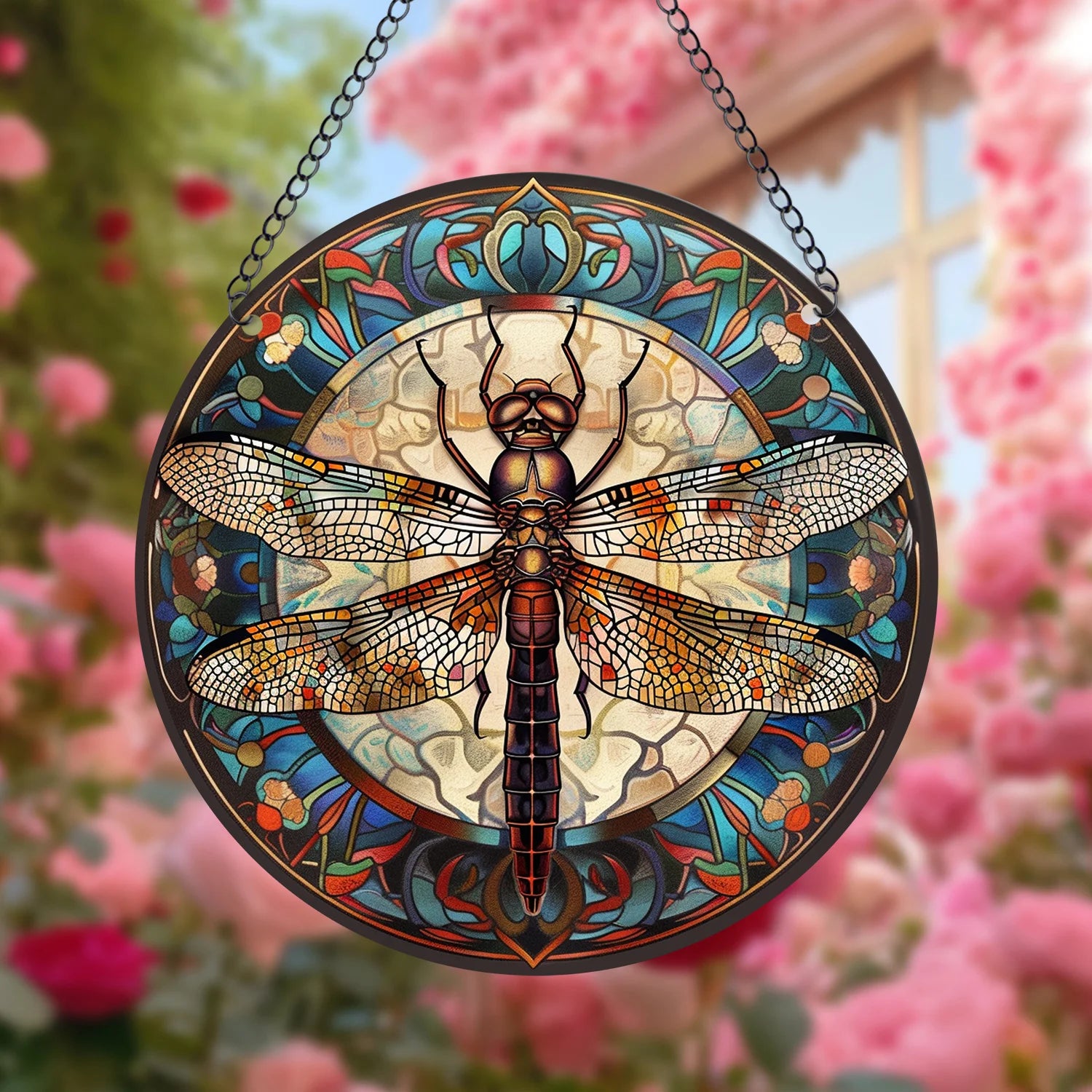 Stained Glass Dragonfly Suncatcher