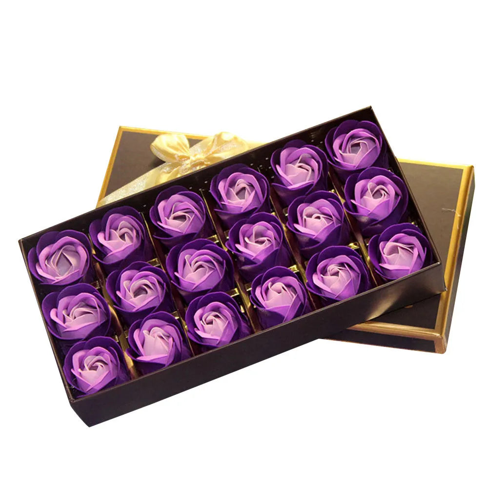 Rose Petal Soap Gift Box — 18 Scented Soaps