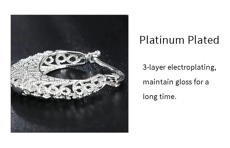 Hollow Round Hoop Earrings | Silver Style