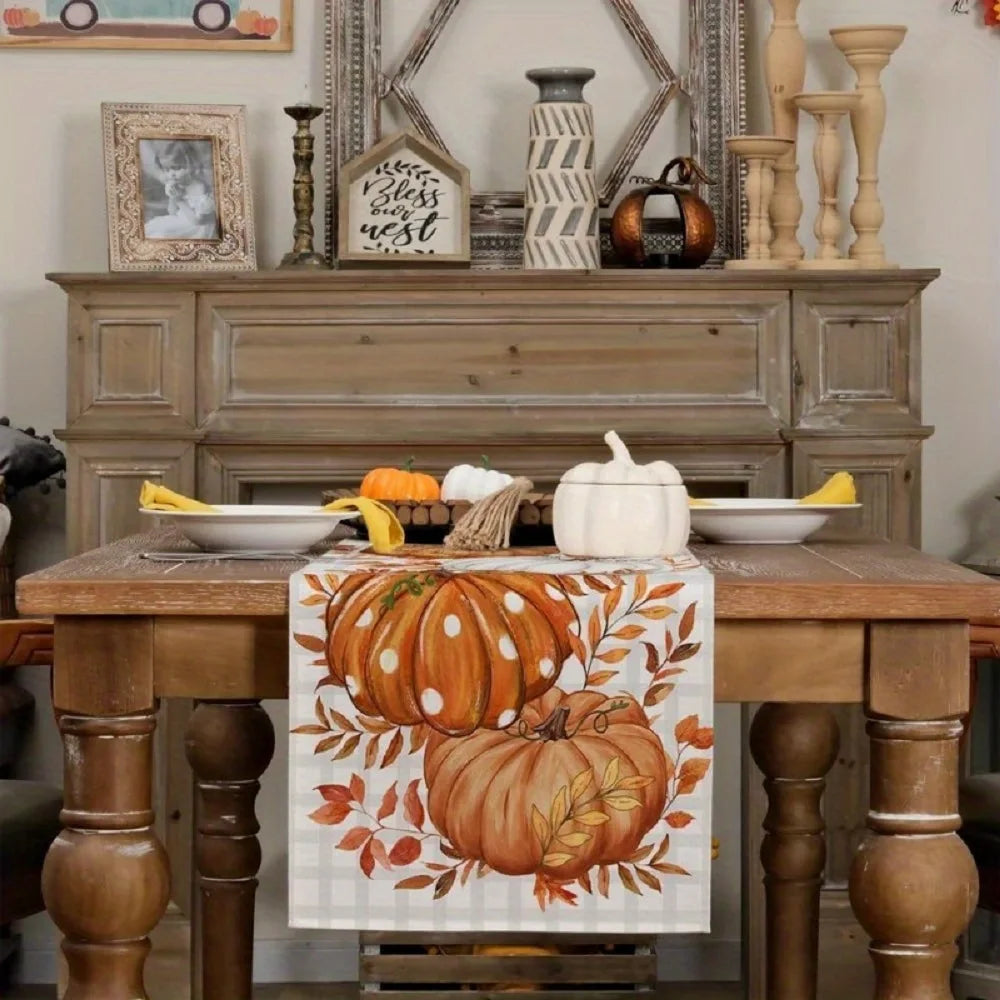 Polka Dot Pumpkin Table Runner | A Little Autumn Cheer
