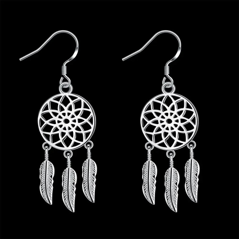 925 Sterling Silver Dreamcatcher Earrings