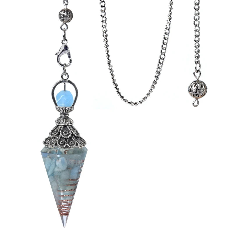Crystal Pendulum Pendant | Natural Stone Dowsing Necklace