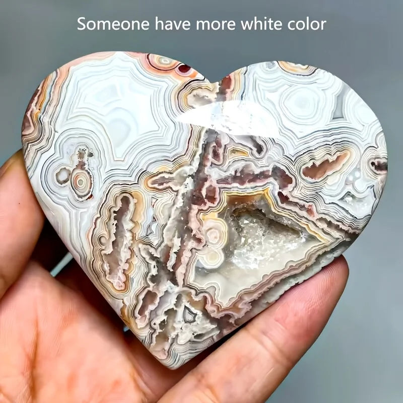 Natural Mexican Crazy Lace Agate Heart — Raw Crystal Slab