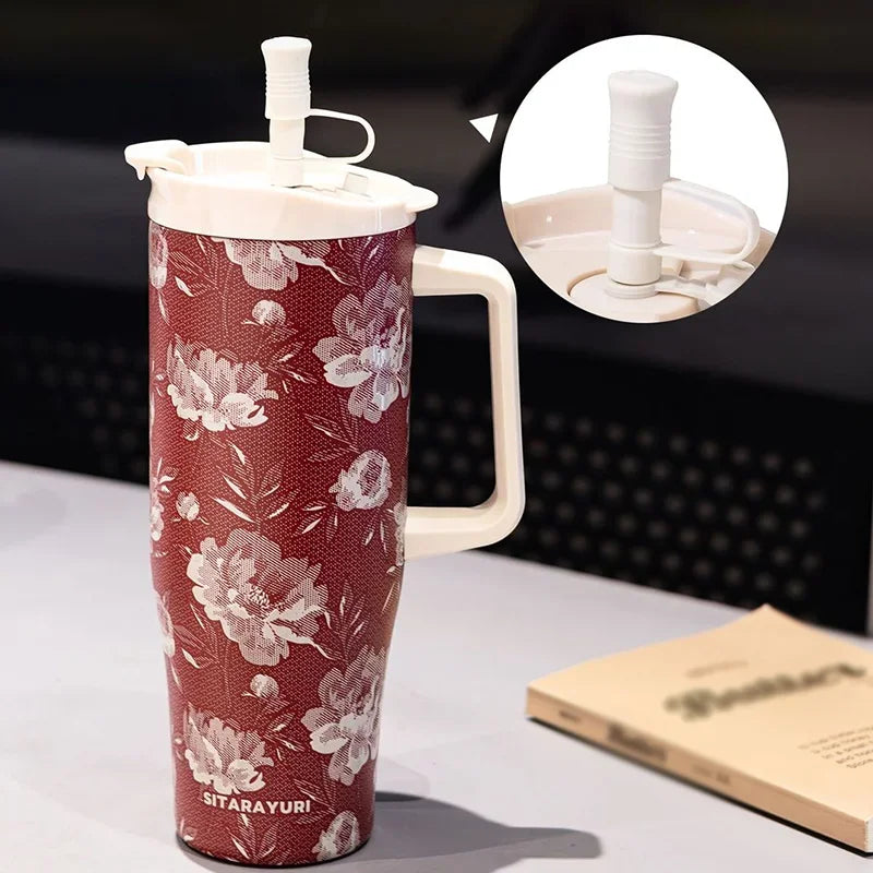 Garden & Bow Insulated Tumbler with Handle | 1200 ml