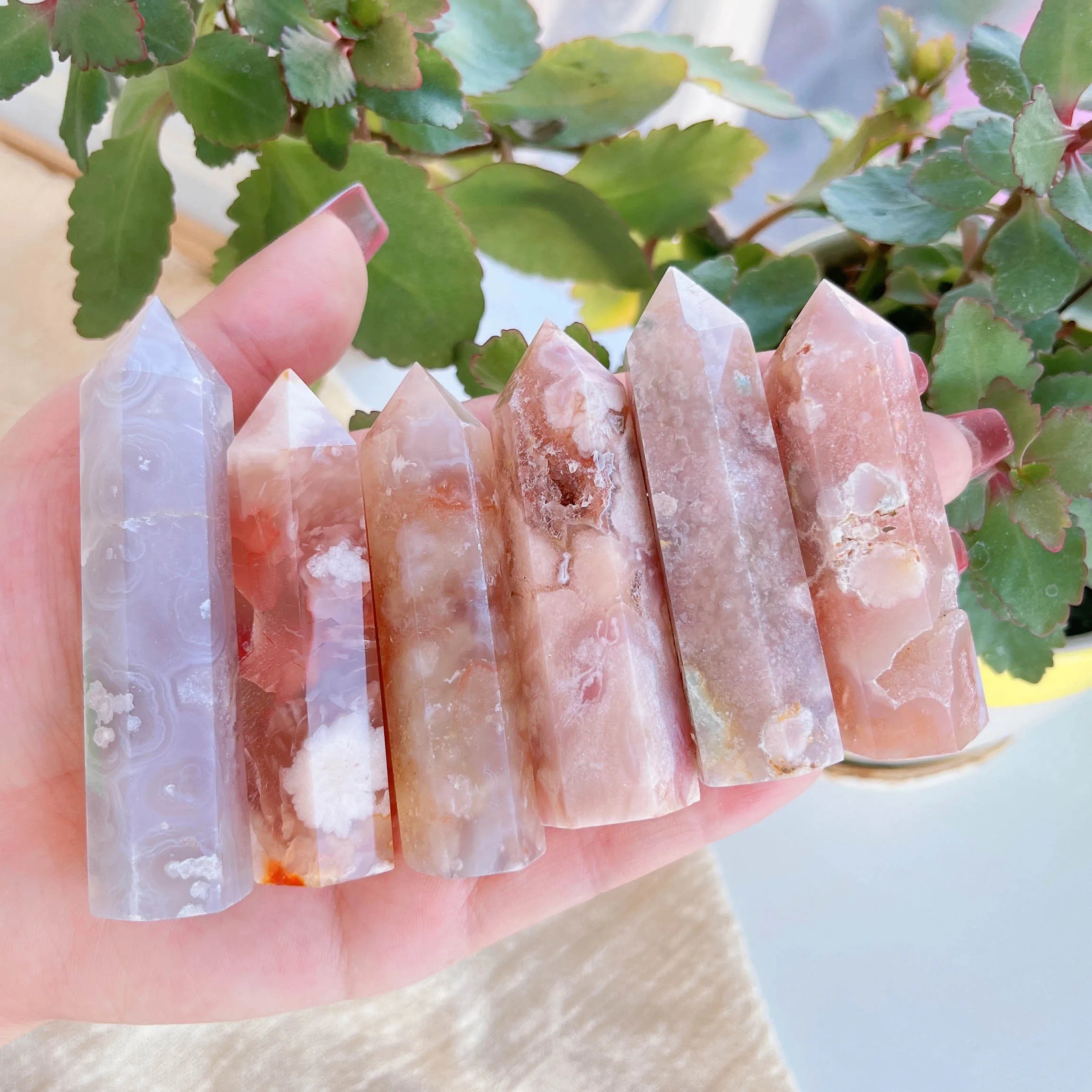 Sakura Agate Crystal Tower | Cherry Agate Point