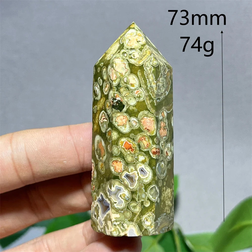 Natural Rainforest Crystal Tower — Flashy Quartz Mineral Wand for Reiki & Feng Shui