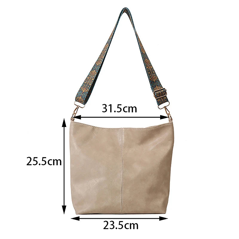 Wander Muse Faux Leather Bag | Wide Geometric Strap