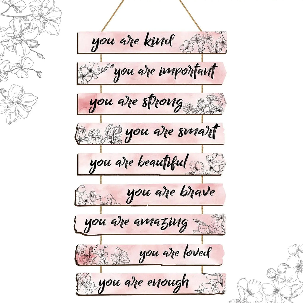 "You Are Amazing" Floral Wooden Wall Sign | Inspirational Home Decor
