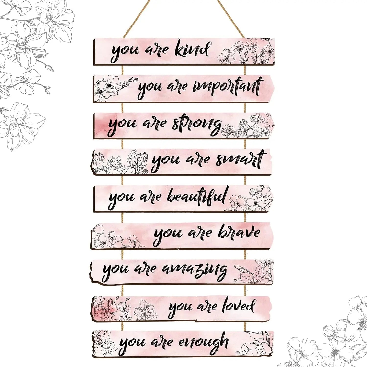 "You Are Amazing" Floral Wooden Wall Sign | Inspirational Home Decor