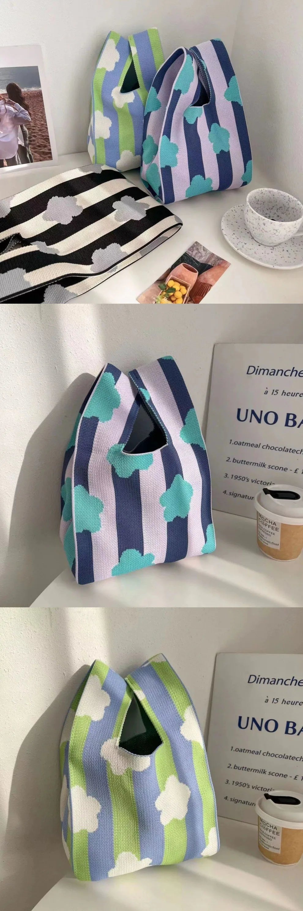 Knitted Foldover Wristlet Bag | Soft Casual Tote