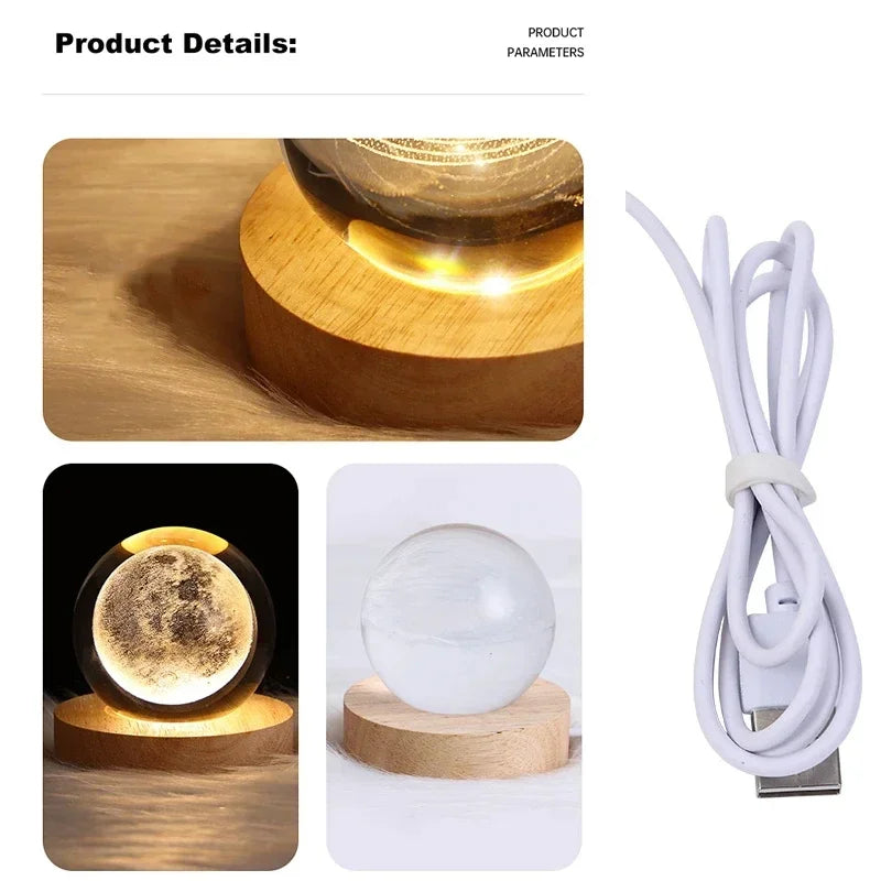 Engraved Glass Sphere LED Light | Zodiac & Whimsical Designs