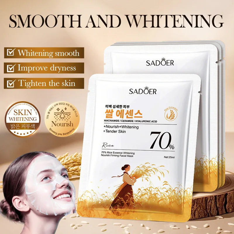 Rice Essence Face Sheet Mask – Niacinamide & Hyaluronic Acid | Korean Skincare