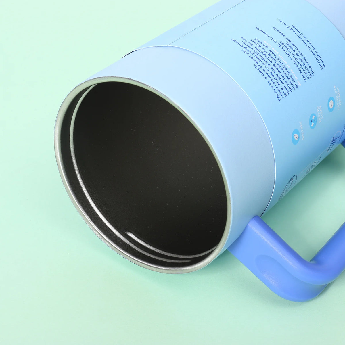40 oz Insulated Stainless Steel Tumbler with Handle & Straw