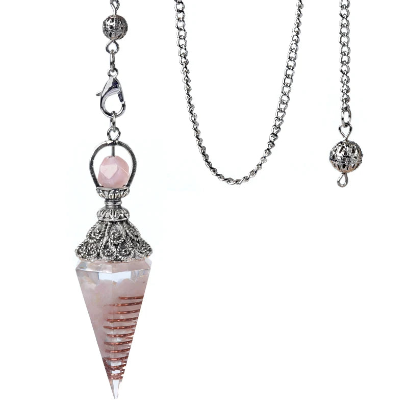Crystal Pendulum Pendant | Natural Stone Dowsing Necklace