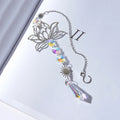 Metal Lotus Crystal Suncatcher Charm Pendant
