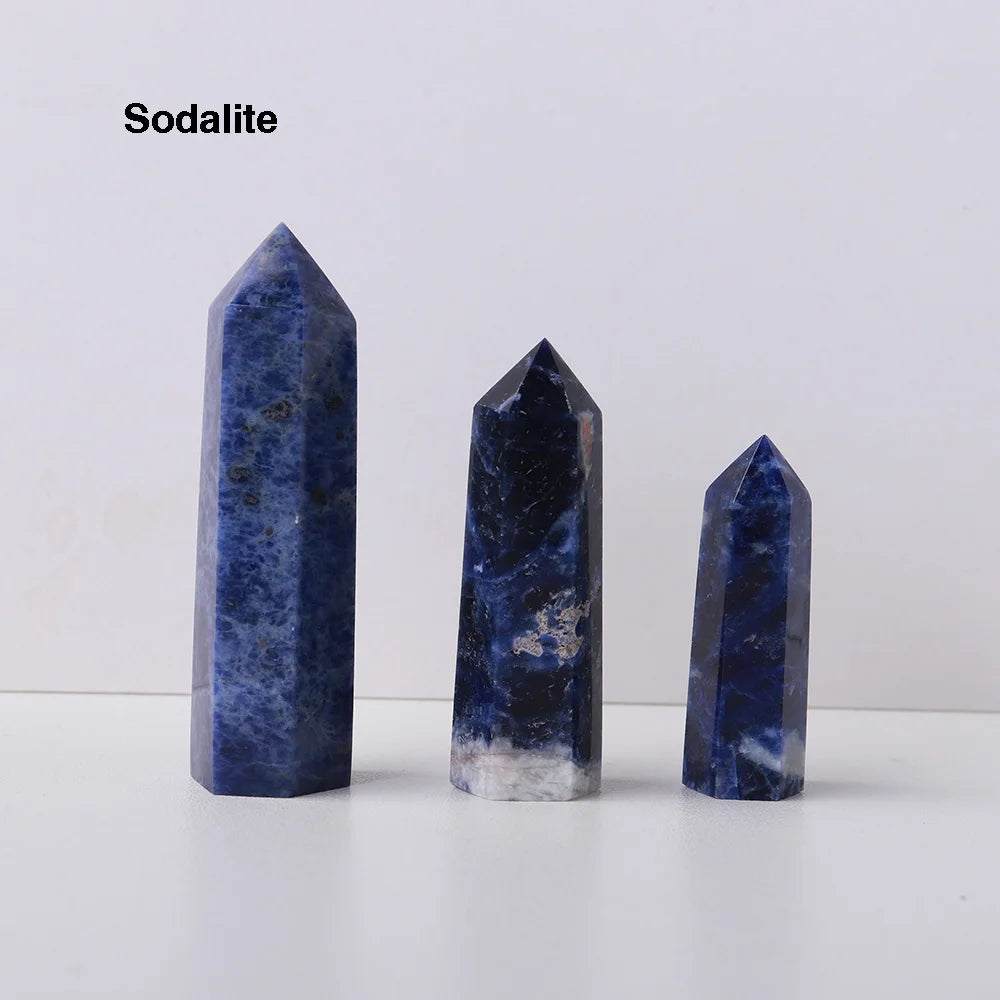 Natural Crystal Tower Wand — Choose Your Stone | Reiki Healing Point for Home Decor & Meditation