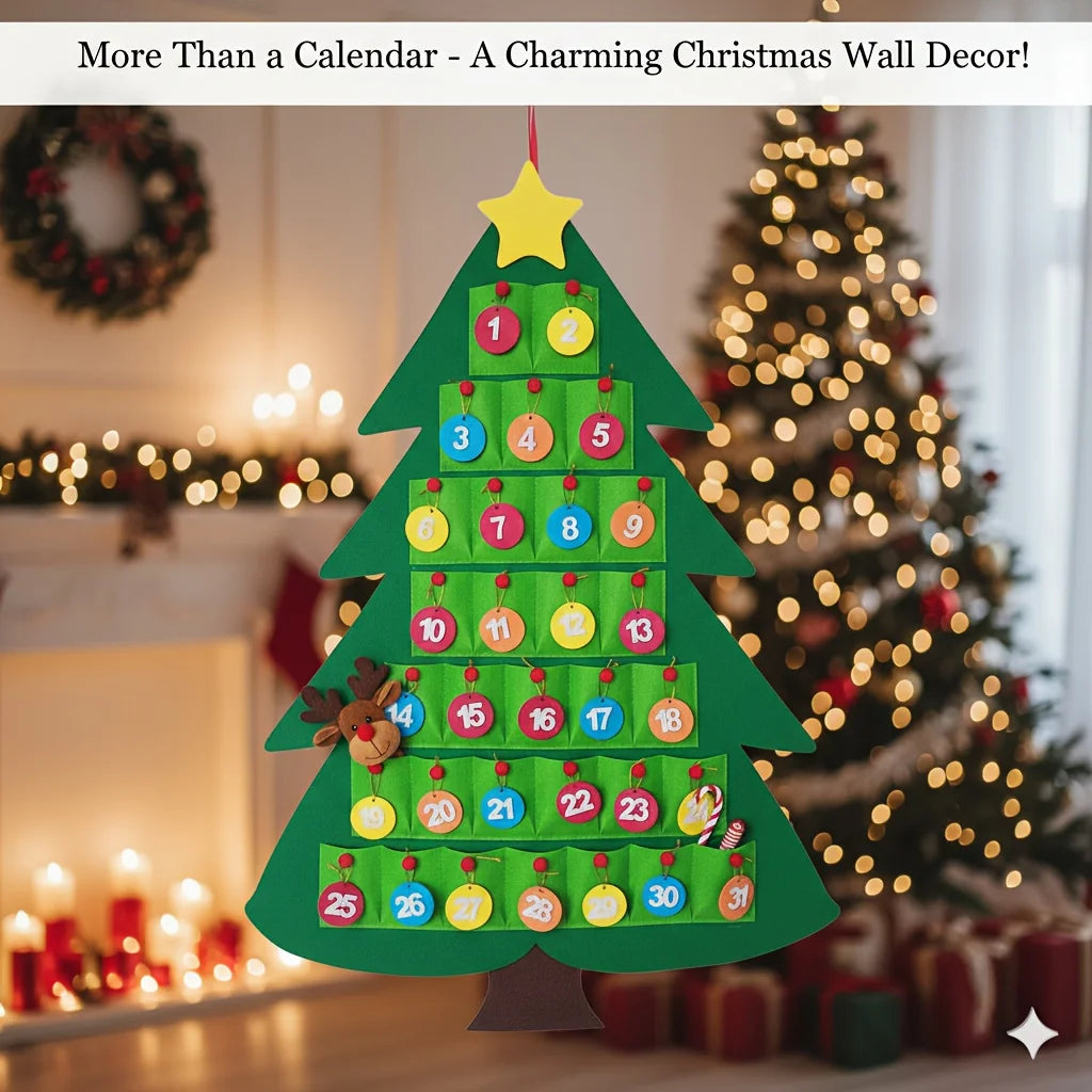 Christmas Magic Felt Tree Countdown Calendar