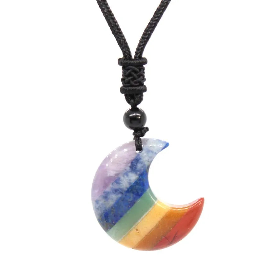 Natural Crystal Pendant Necklace | Healing Stone | 6 Sacred Shapes