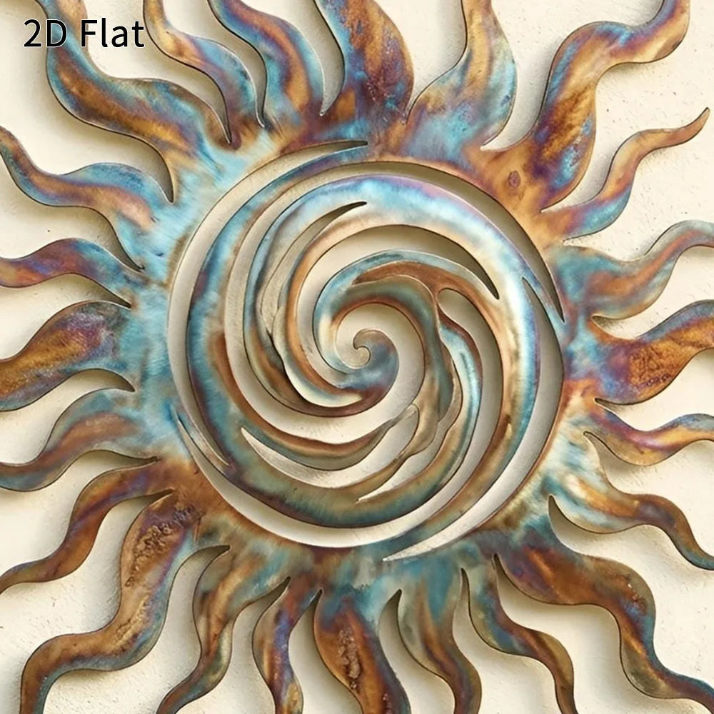 Sunburst Swirl Iron Wall Art | Indoor & Outdoor