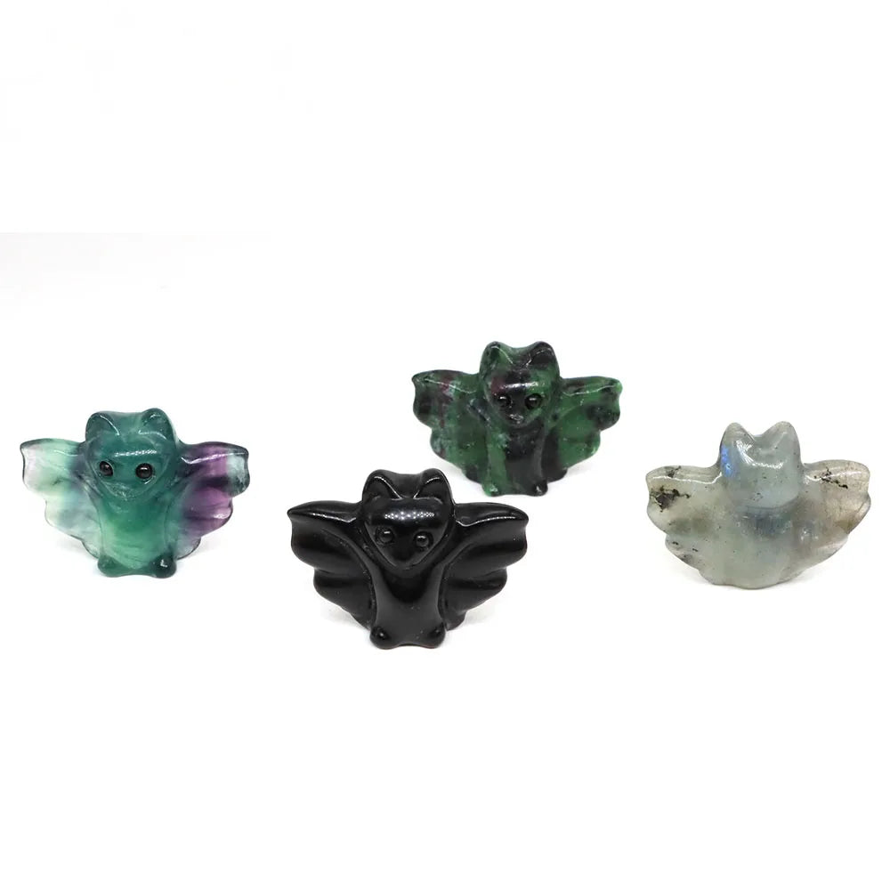 Mini Carved Crystal Bat | Stone & Opalite Options