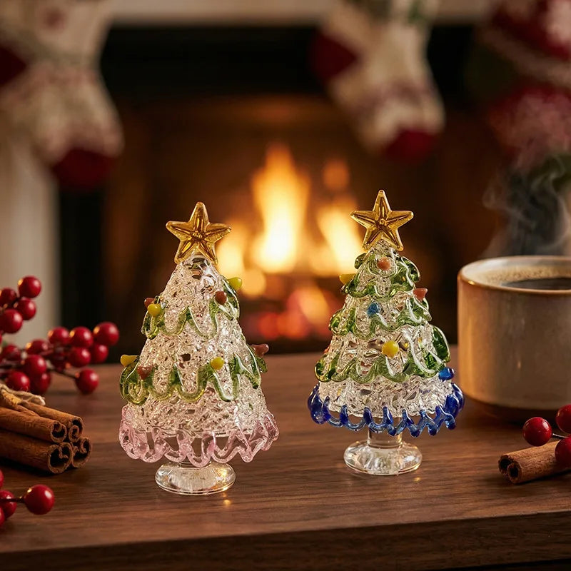 Mini Glass Christmas Tree Figurine