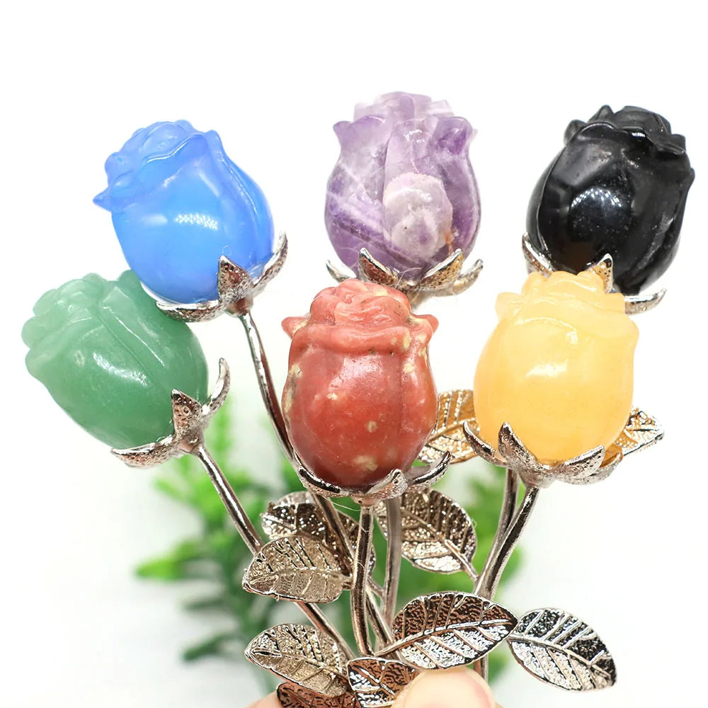 Natural Gemstone Crystal Rose — Bulk Gift Set