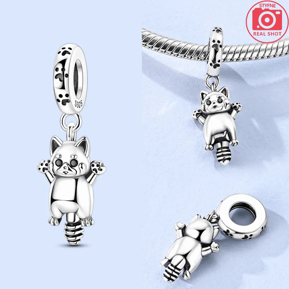 Silver-Plated Moon & Heart Charm Bead | Nickel-Free Copper Pendant for Bracelets & Keychains