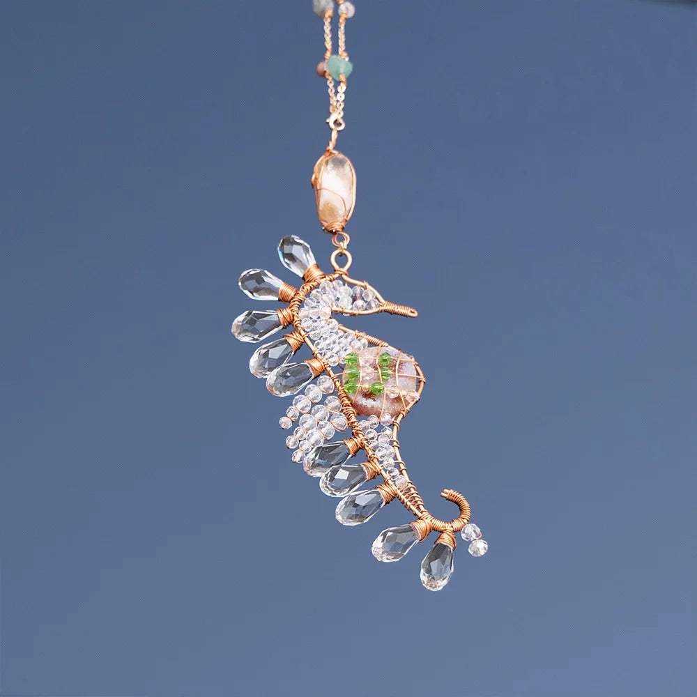 Handcrafted Crystal Wire Suncatcher — Celestial & Nature Prism Pendant