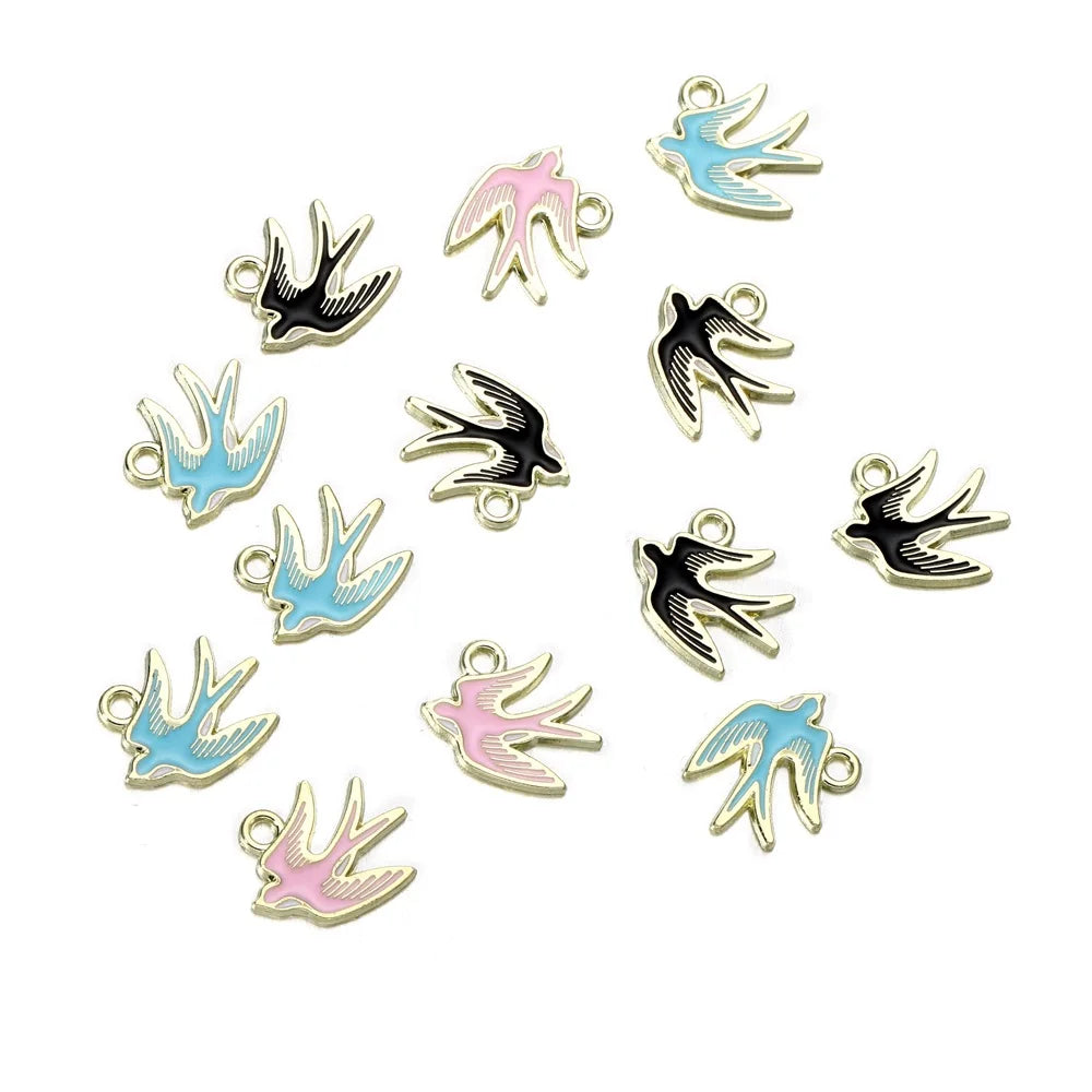 Mixed Colorful Enamel Charms – 10pcs DIY Bracelet & Necklace Pendants
